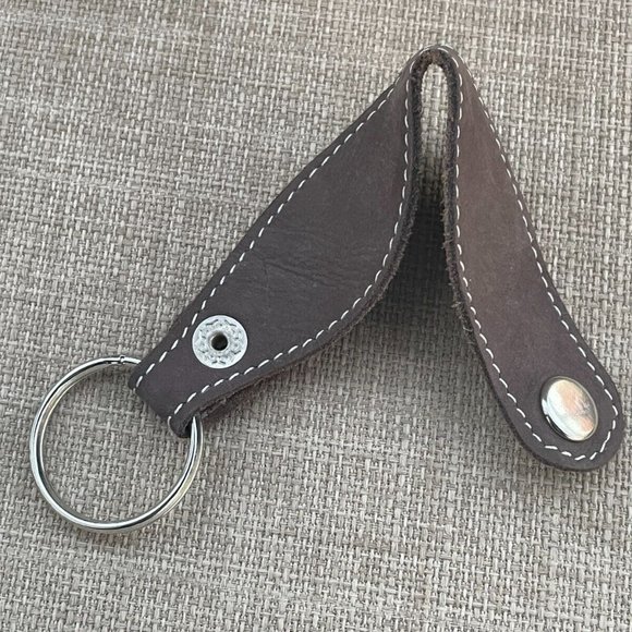 Key Chain Brown Genuine Leather Keys Holder Detachable to belt Keyrings - Picture 7 of 9
